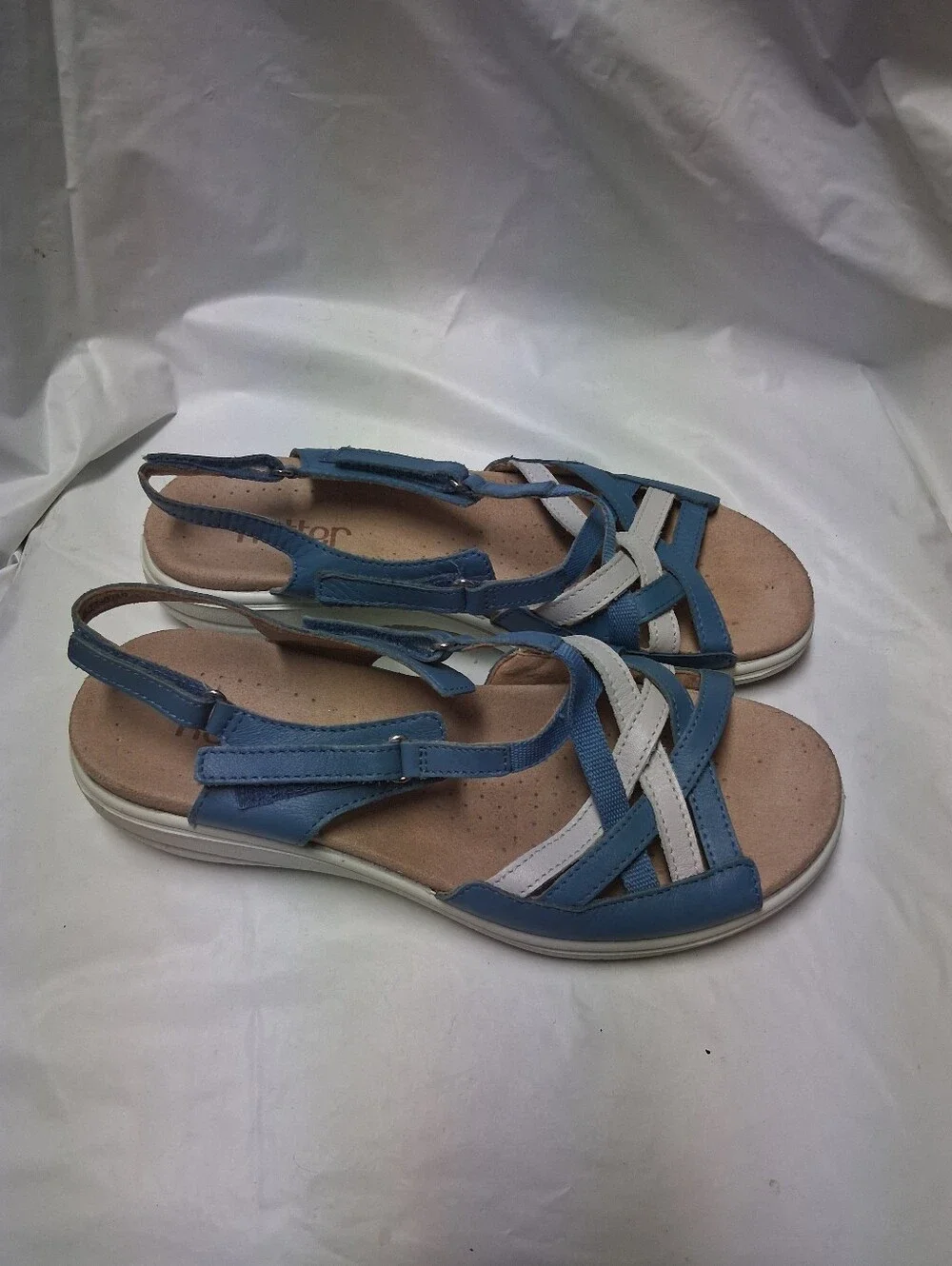 Hotter Comfort Slingback Sandals in Blue and White - Casual Big Girl's Sz 4.5